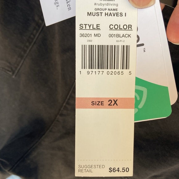 Ruby rd Tencel blend raw hem pull on ankle pant size 2X - Picture 13 of 17